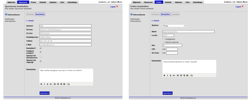 Das online Tool von tombola-z.ch